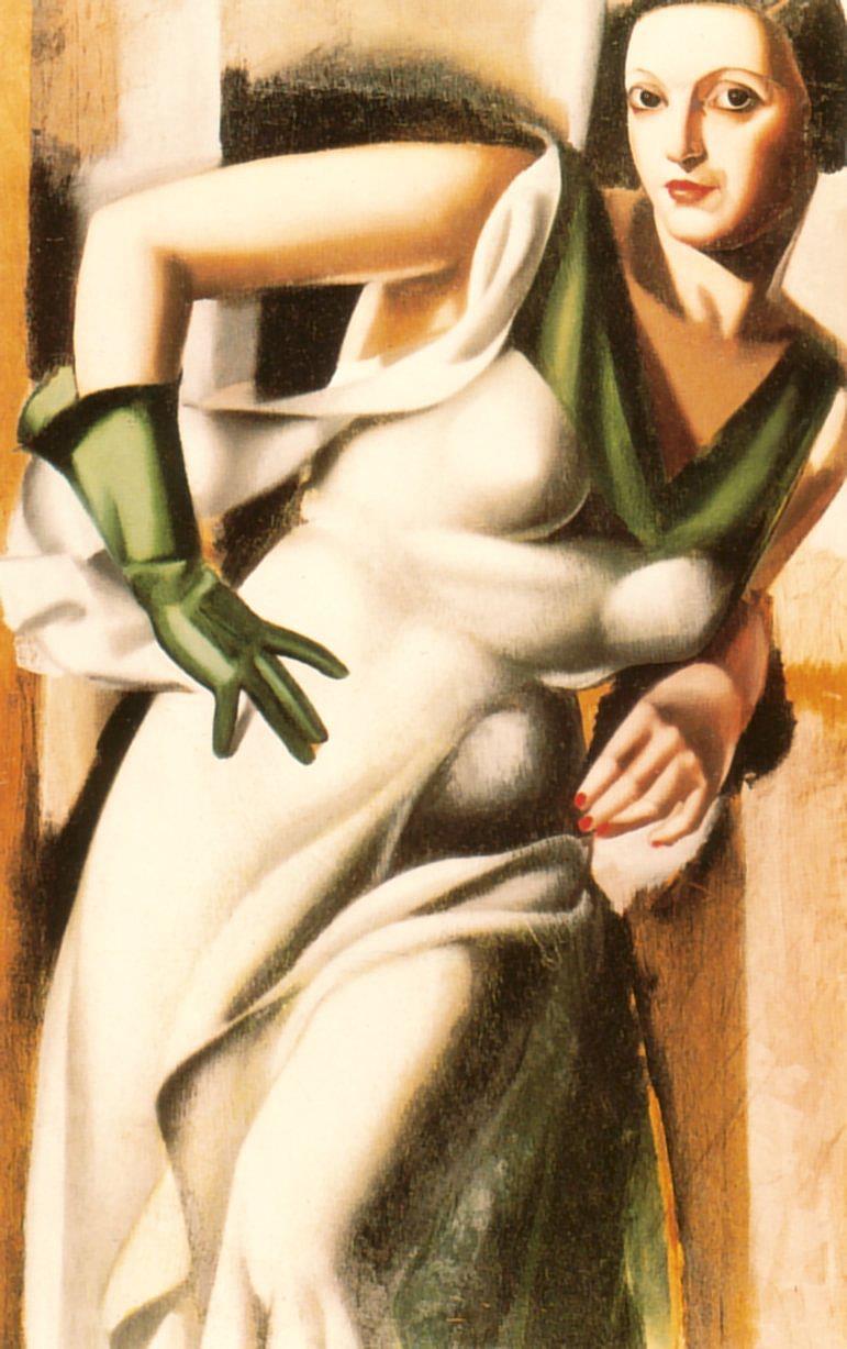 femme au gant vert 1928 contemporain Tamara de Lempicka Peintures à l'huile